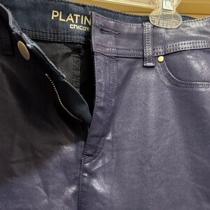 Chico's Platinum Collection Shimmering Navy Pants